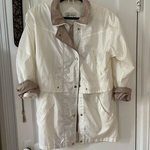 Women's White and Tan Jacket